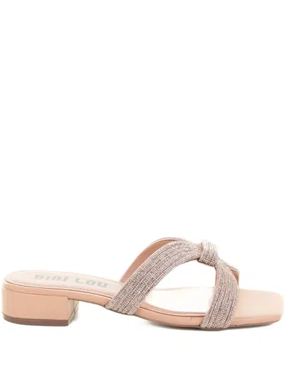 Bibi Lou Embellished Knotted Sandals In Neutral
