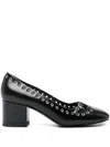 Bibi Lou Eyelet-detail Block-heel Pumps In Black