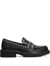 Bibi Lou Eyelet-embellished Loafers In Black