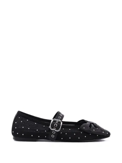 Bibi Lou Gaela Studded Bow Ballet Flats In Black