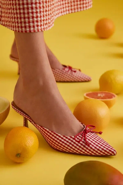 BIBI LOU BIBI LOU GINGHAM KITTEN-HEEL MULES 