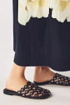 Bibi Lou Embellished Leather Slippers In Animal Print