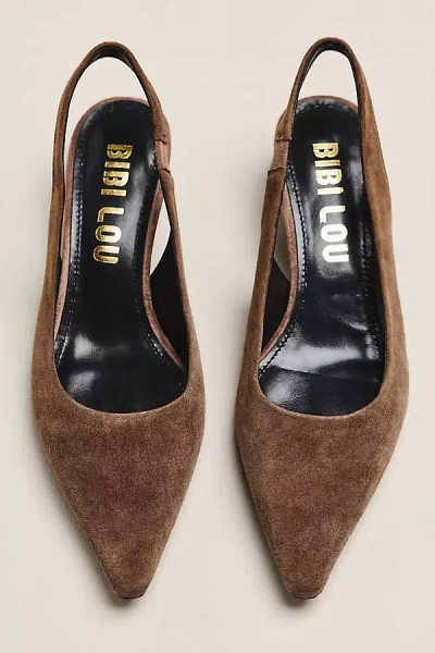 Bibi Lou Helmut Leather Kitten Heels In Brown