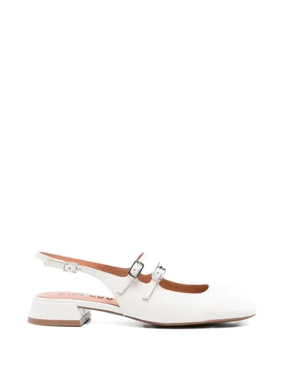 Bibi Lou Hina Buckled Slingback Pumps In White