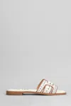 Bibi Lou Stud-embellished Flat Sandals In White