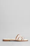 Bibi Lou Stud-embellished Flat Sandals In White