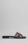Bibi Lou Stud-embellished Flat Sandals In Black