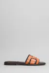 Bibi Lou Leather H-strap Sandals In Orange