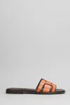Bibi Lou Leather H-strap Sandals In Orange