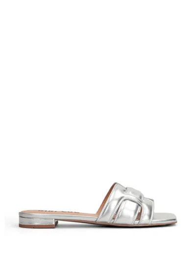 Bibi Lou Holly Interwoven-strap Flat Sandals In Silver