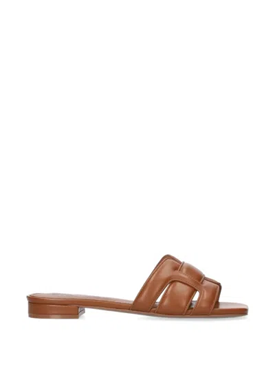 Bibi Lou Holly Interwoven-strap Square-toe Sandals In Brown
