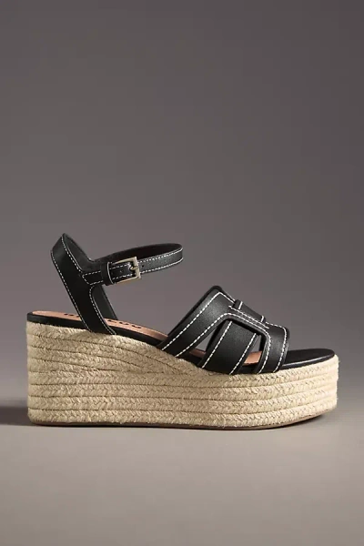Bibi Lou Holly Platform Wedge Sandals In Black