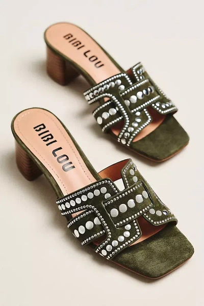 Bibi Lou Holly Studded Heels In Green