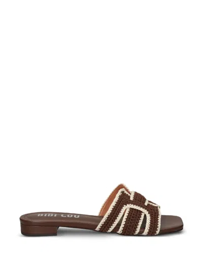 Bibi Lou Holly Woven-strap Sandals In Brown