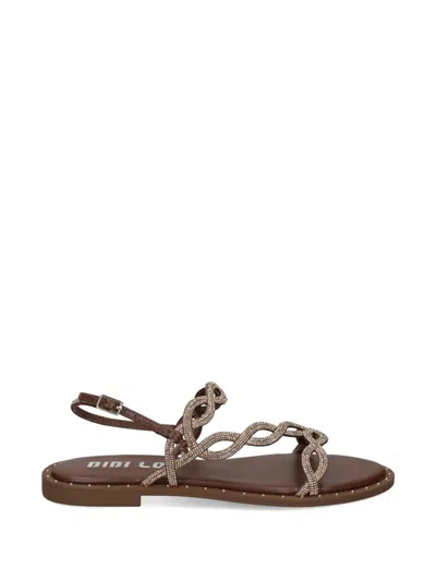 Bibi Lou Illion Crystal-embellished Sandals In Brown