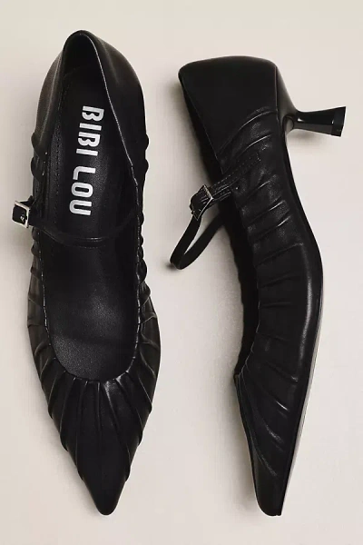 Bibi Lou Indara Scrunch Kitten Heels In Black