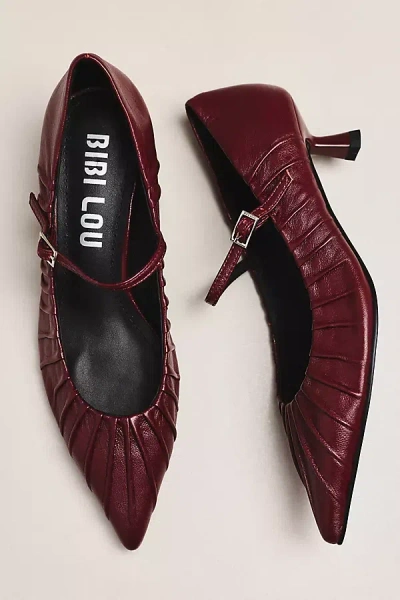 Bibi Lou Indara Scrunch Kitten Heels In Red