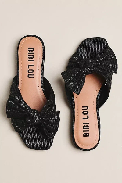 Bibi Lou Karsie Square-toe Slide Sandals In Black