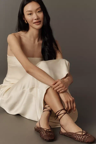 Bibi Lou Kou Ankle-wrap Mules In Brown