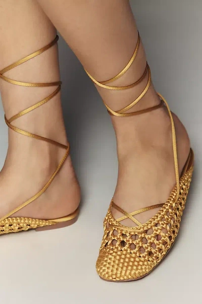 Bibi Lou Kou Ankle-wrap Mules In Yellow