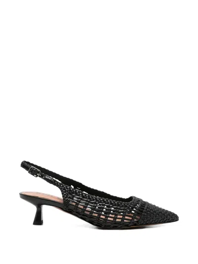 Bibi Lou Kou Woven Slingback Pumps In Black