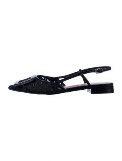 Pre-owned Bibi Lou Lace Lace Pattern Flats In Black/blue