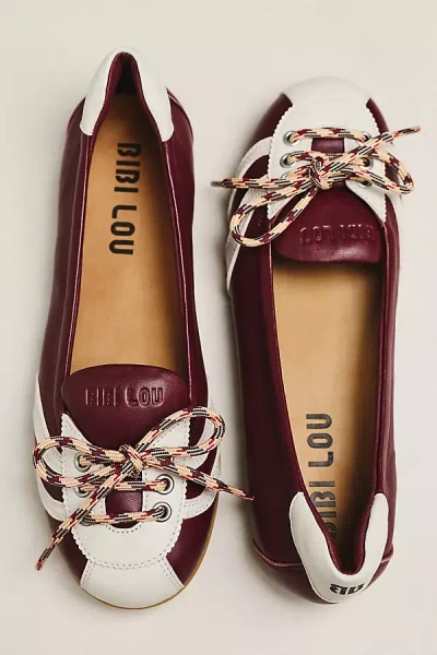 Bibi Lou Lace-up Sneaker Flats In Burgundy