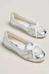 Bibi Lou Lace-up Sneaker Flats In Silver
