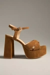 Bibi Lou Leather Cross-strap Platform Sandals In Brown