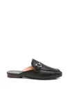 Bibi Lou Leather Flat Mules In Black