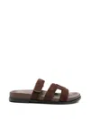 Bibi Lou Leather Flat Sandals In Brown
