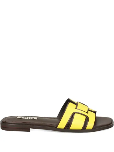 Bibi Lou Leather H-strap Sandals In Yellow