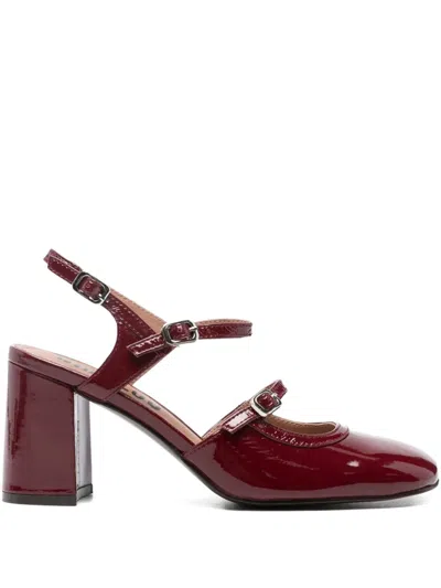 Bibi Lou Leather Heeled Pumps In Red