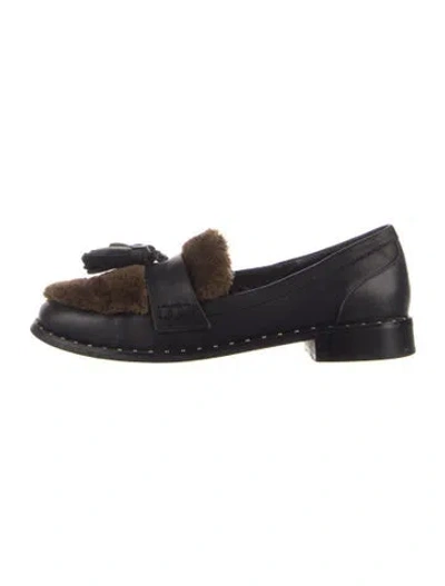 Pre-owned Bibi Lou Leather Loafers In Blue