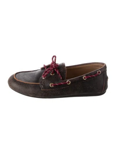 Pre-owned Bibi Lou Leather Loafers In Brown