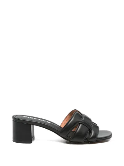 Bibi Lou Leather Mules In Black