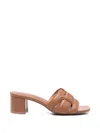 Bibi Lou Leather Mules In Brown