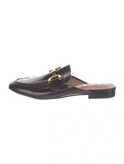 Pre-owned Bibi Lou Leather Mules In Brown