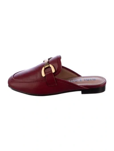 Pre-owned Bibi Lou Leather Mules In Burgundy