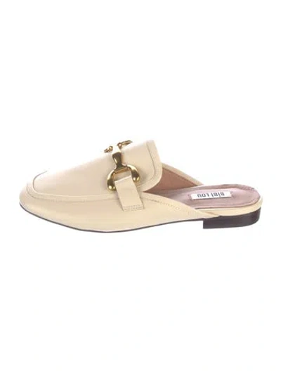 Pre-owned Bibi Lou Leather Mules In Neutral
