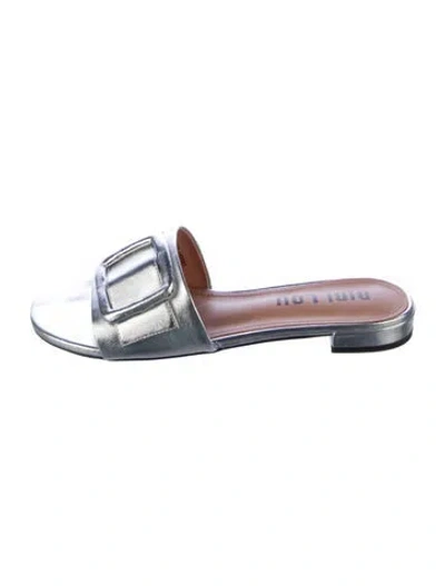 Pre-owned Bibi Lou Leather Mules In Silver
