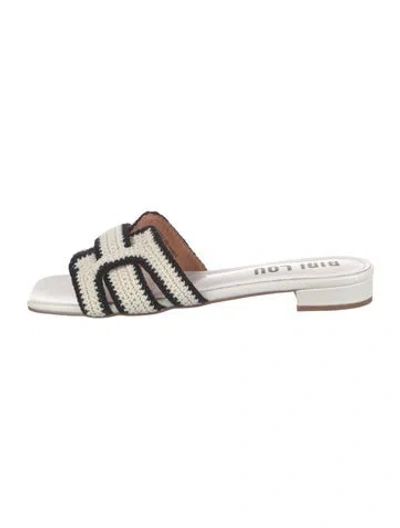 Pre-owned Bibi Lou Leather Patterned Mules In White