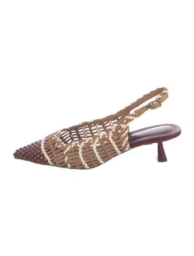 Pre-owned Bibi Lou Leather Patterned Slingback Pumps In Multicolor