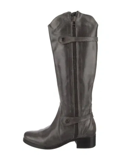 Pre-owned Bibi Lou Leather Riding Boots In Gray