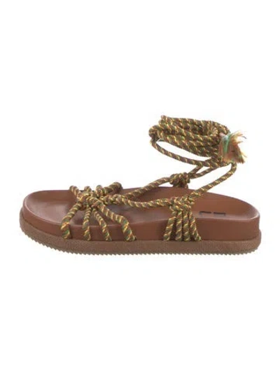 Pre-owned Bibi Lou Leather Sandals In Brown