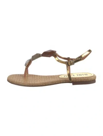 Pre-owned Bibi Lou Leather Sandals In Gold