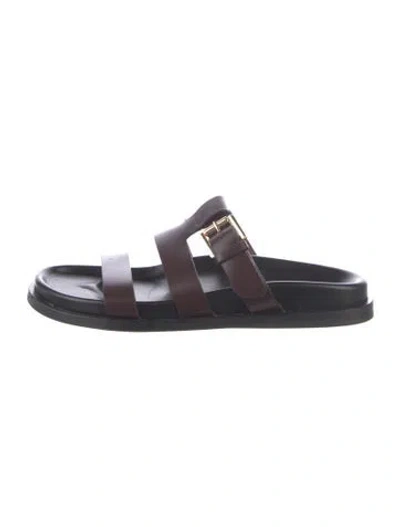 Pre-owned Bibi Lou Leather Slides In Black