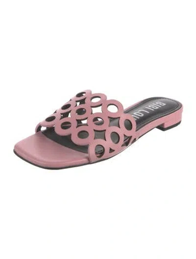 Pre-owned Bibi Lou Leather Slides In Pink