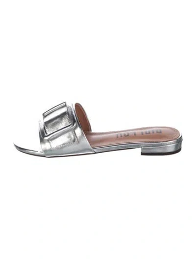 Pre-owned Bibi Lou Leather Slides In Silver