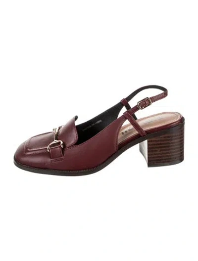Pre-owned Bibi Lou Leather Slingback Pumps In Burgundy